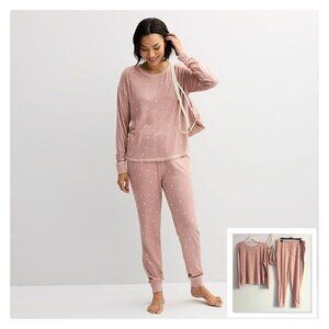 Sonoma Goods For Life 3-Piece Set Pajama Top, Pajama Pants & Pouch Sz XL NWOT